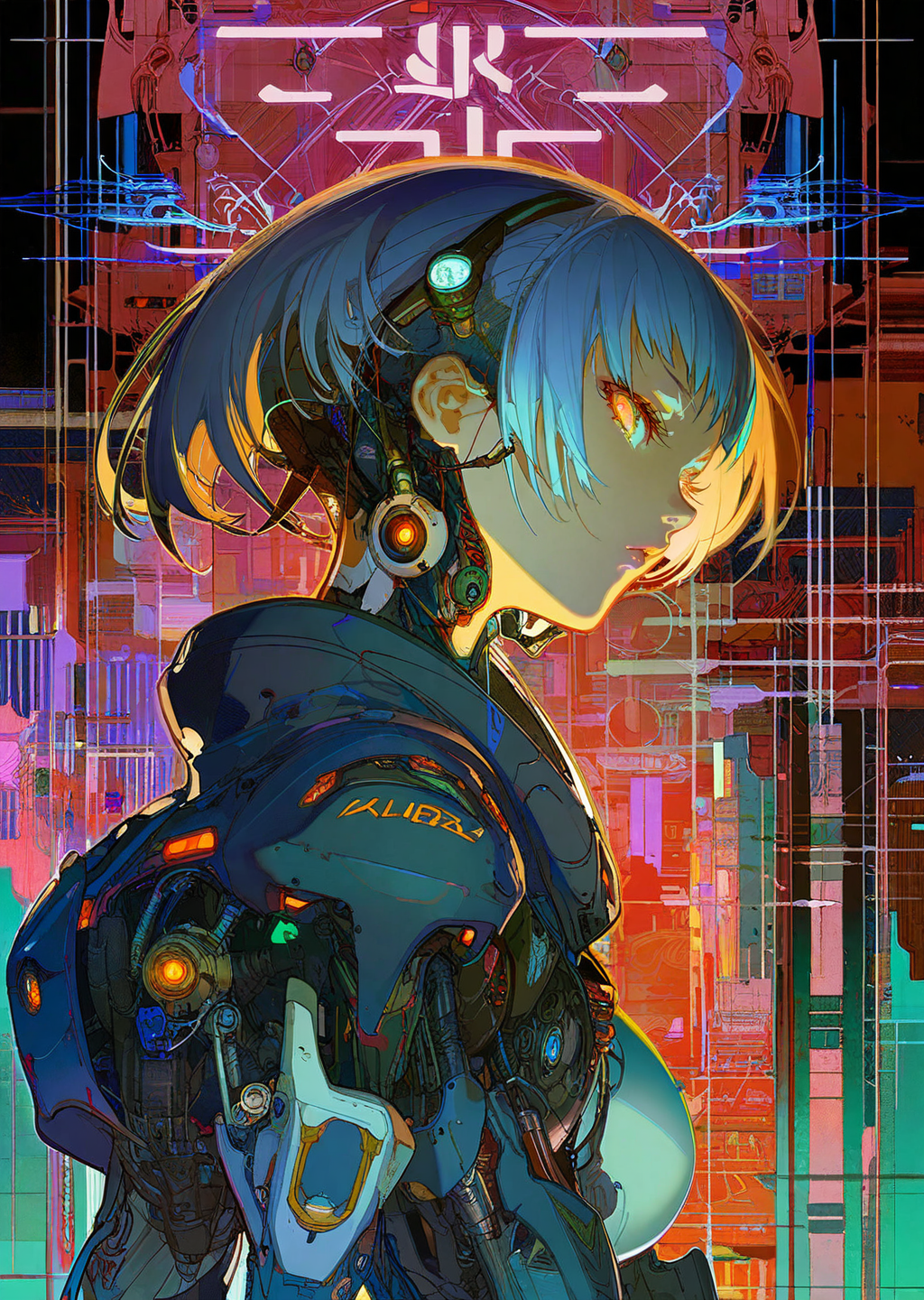 by ask  by krenz
 by  Masamune Shirow
1girl, detailed face,  
substantial futuristic-biomechanical cyberpunk aesthetics.  ...